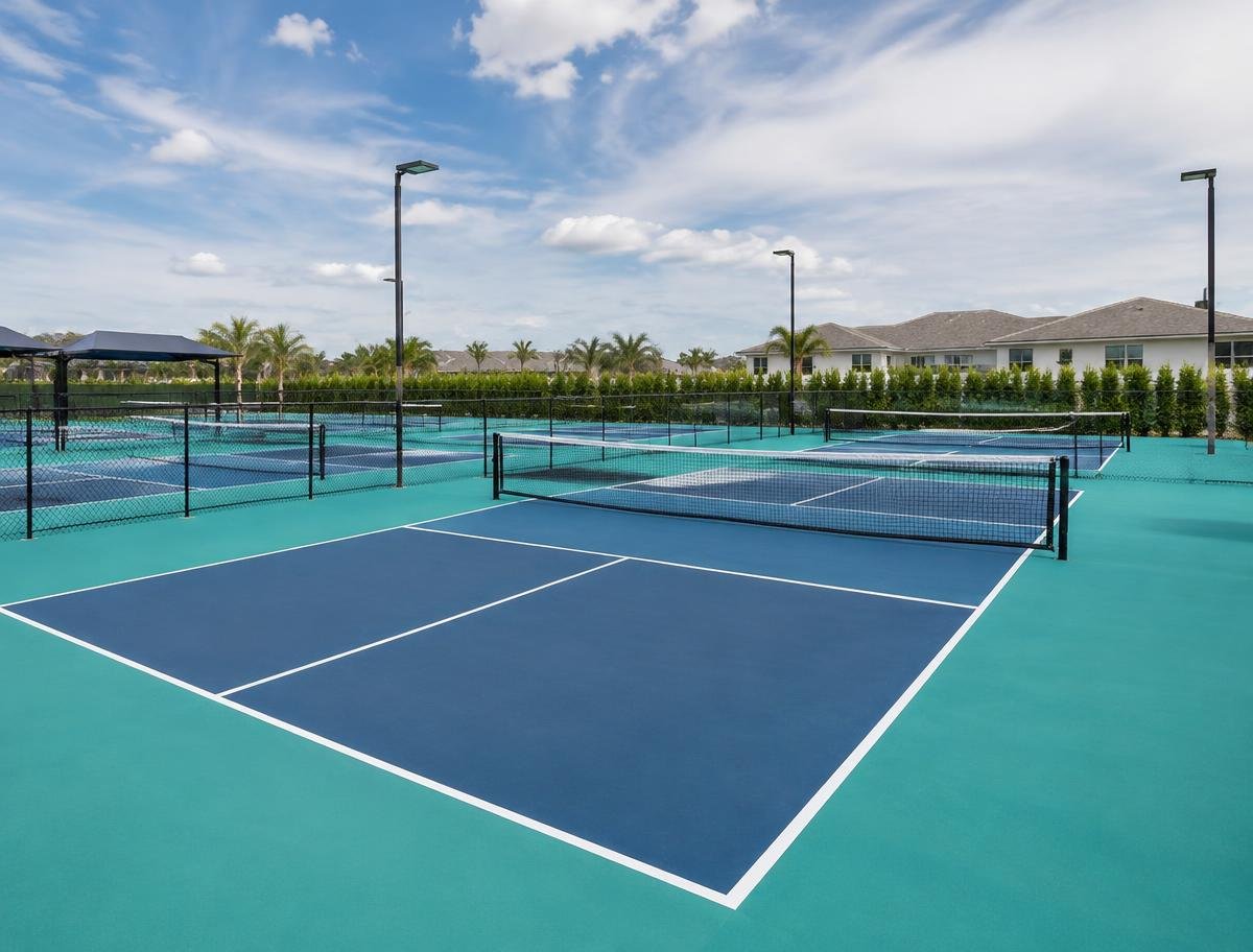 Close view of an acrylic court surface